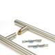 Offset T Bar Handle with Back-to-Back Fixings - Satin Marine Stainless Steel