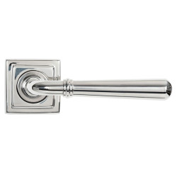 Newbury Lever on Square Rose Set - Polished Marine Stainless Steel