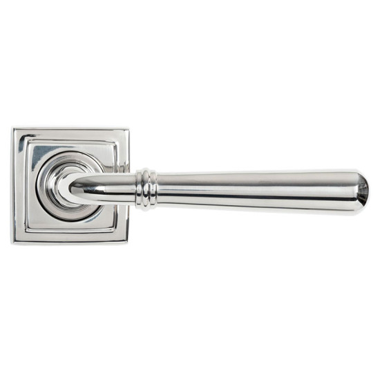 Newbury Lever on Square Rose Set - Polished Marine Stainless Steel