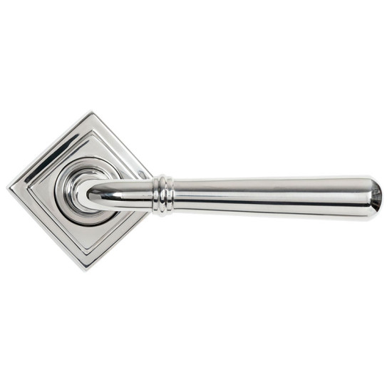 Newbury Lever on Square Rose Set - Polished Marine Stainless Steel