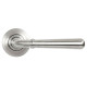Newbury Unsprung Lever Door Handle on Round Rose Set - Satin Marine Stainless Steel
