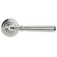 Newbury Unsprung Lever Door Handle on Art Deco Rose Set - Polished Marine Stainless Steel