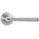 Newbury Unsprung Lever Door Handle on Beehive Rose Set - Polished Marine Stainless Steel