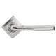 Newbury Unsprung Lever Door Handle on Square Rose Set - Polished Marine Stainless Steel