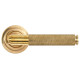 Brompton Unsprung Lever Door Handle on Art Deco Rose Set - Polished Brass