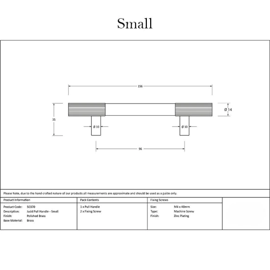 Judd Pull Handle - Polished Brass