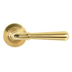 Polished Brass Newbury Lever on Round Rose Set - Unsprung