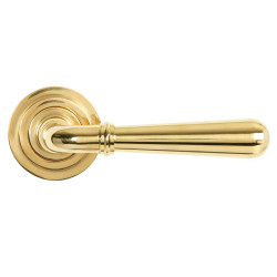 Polished Brass Newbury Lever on Art Deco Rose Set - Unsprung