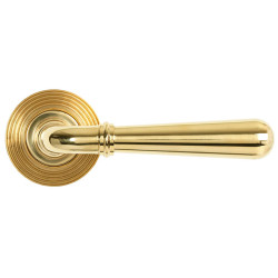 Polished Brass Newbury Lever on Beehive Rose Set - Unsprung