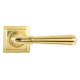 Polished Brass Newbury Lever on Square Rose Set - Unsprung