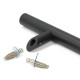 Offset T Bar Handle with Secret Fixings - Matt Black