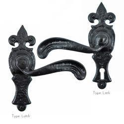 Kirkpatrick 2442 Fleur De Lys Curved Lever Door Handle