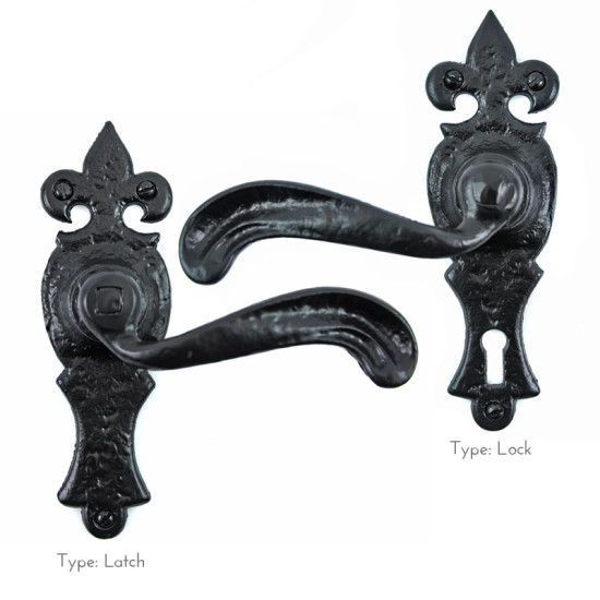Kirkpatrick 2442 Fleur De Lys Curved Lever Door Handle