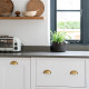 Period Cup Drawer Pull - Aged Brass