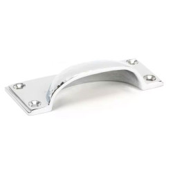 Hammered Art Deco Drawer Pull - Polished Chrome