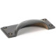 Hammered Art Deco Drawer Pull - Aged Bronze