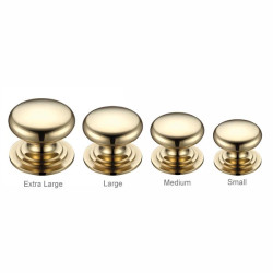 Victorian Cabinet Knob - Polished Brass