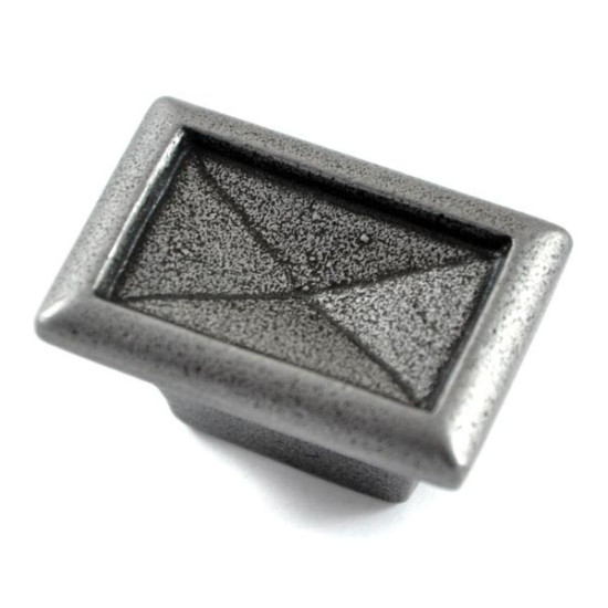 Bordered Rectangular Iron Cabinet Knob