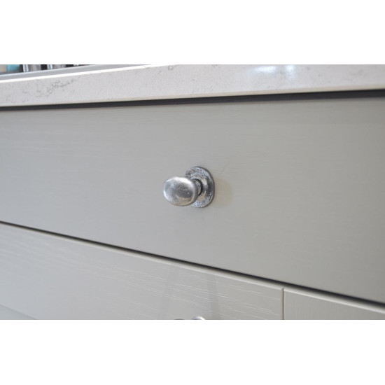 Kirkpatrick 1195 Rustic Oval Cabinet Knob - Pewter Finish