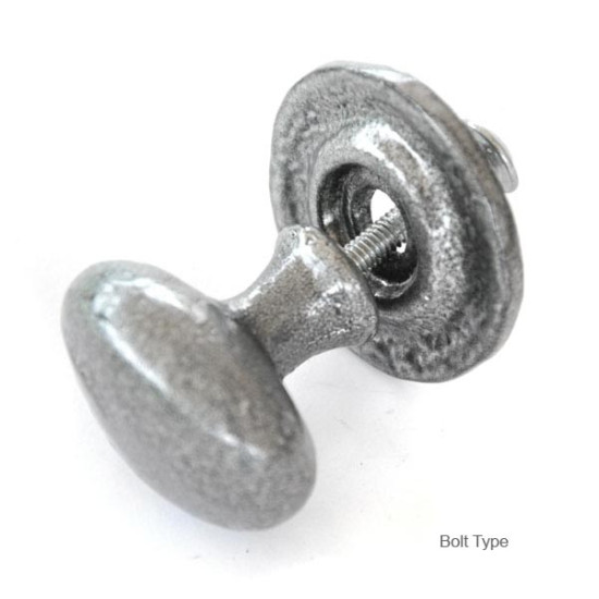 Kirkpatrick 1195 Rustic Oval Cabinet Knob - Pewter Finish