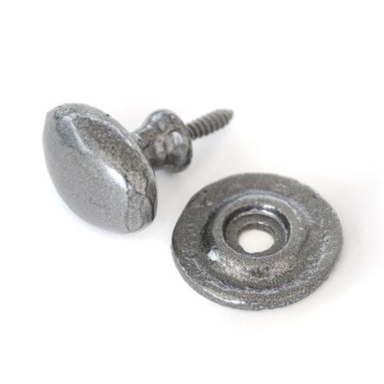Kirkpatrick 1195 Rustic Oval Cabinet Knob - Pewter Finish