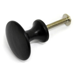 Plain Cabinet Knob - Black Finish