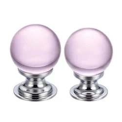 Pink Glass Cabinet Knob