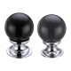 Black Glass Cabinet Knob