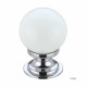 White Glass Cabinet Knob