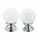White Glass Cabinet Knob
