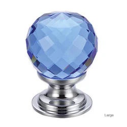 Facetted Blue Glass Cabinet Knob