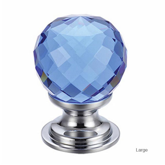 Facetted Blue Glass Cabinet Knob