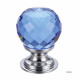 Facetted Blue Glass Cabinet Knob