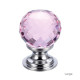 Facetted Pink Glass Cabinet Knob