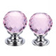 Facetted Pink Glass Cabinet Knob