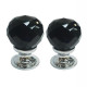 Facetted Black Glass Cabinet Knob