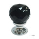 Facetted Black Glass Cabinet Knob
