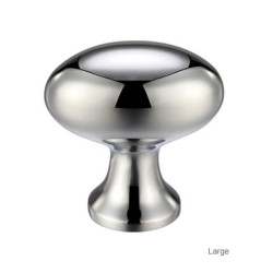 Oval Cupboard Knob - Polished Chrome