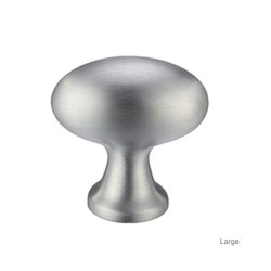 Oval Cupboard Knob - Satin Chrome