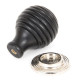 Beehive Ebony Cabinet Knob with Nickel Rose