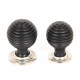 Beehive Ebony Cabinet Knob with Nickel Rose