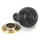 Beehive Ebony Cabinet Knob with Brass Rose