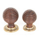 Beehive Rosewood Cabinet Knob with Brass Rose