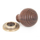 Beehive Rosewood Cabinet Knob with Brass Rose