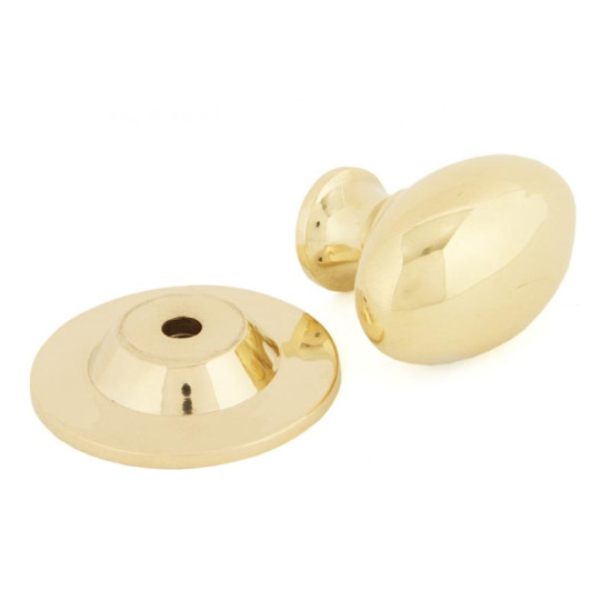 Polished Brass Oval Cabinet Knob