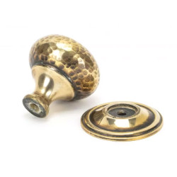 Aged Brass Hammered Mushroom Cabinet Knob