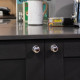 Polished Nickel Hammered Mushroom Cabinet Knob