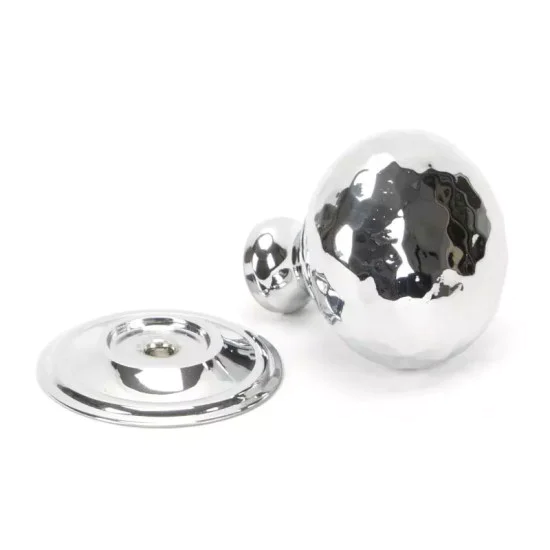 Polished Chrome Hammered Mushroom Cabinet Knob