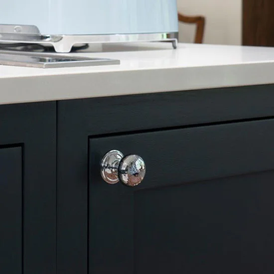 Polished Chrome Hammered Mushroom Cabinet Knob