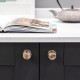 Polished Bronze Hammered Mushroom Cabinet Knob